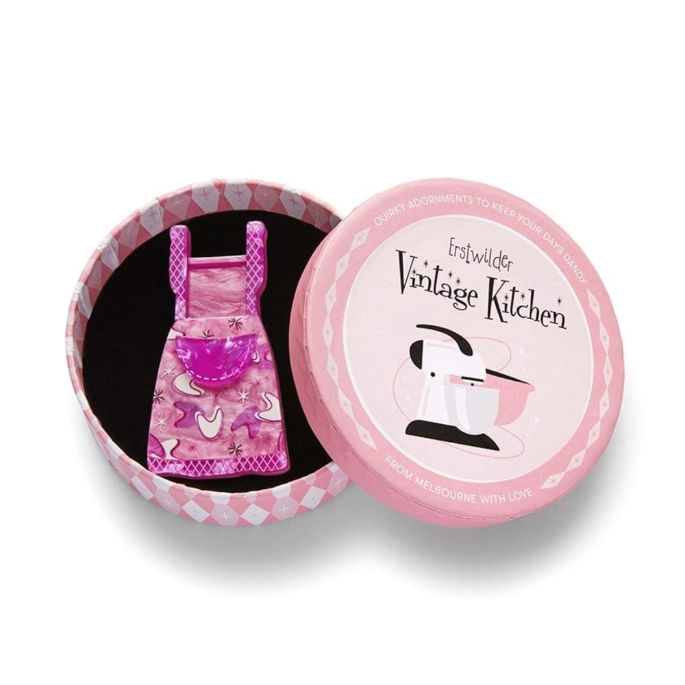 Erstwilder Pink Apron Brooch, No Strings Attached Brooch - Pink